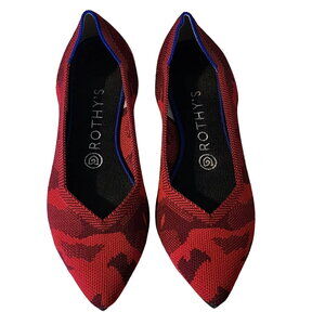 Rothy's Red Camo Points Size 8